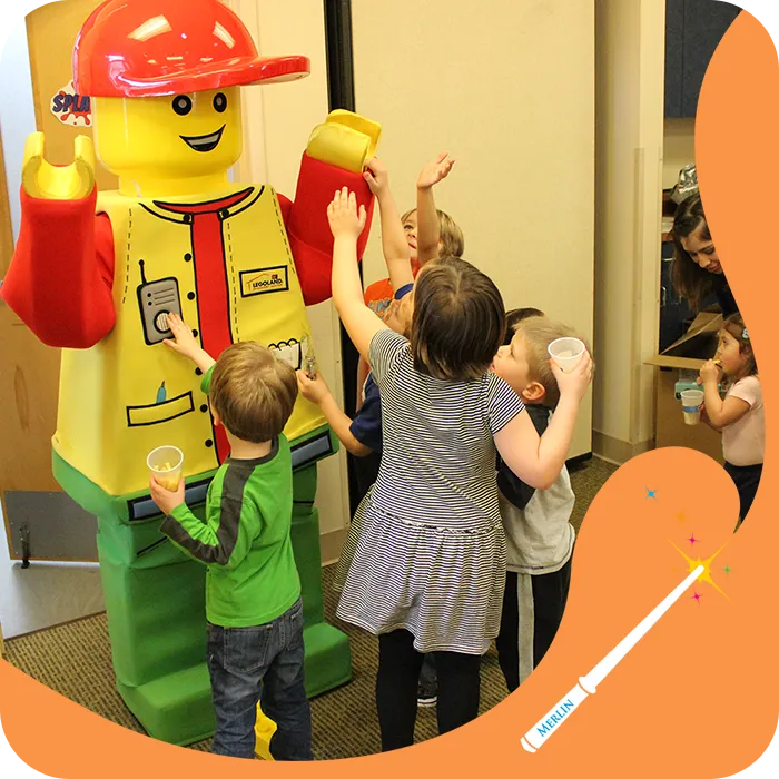 LEGOLAND Character visits kids during Magic on Tour
